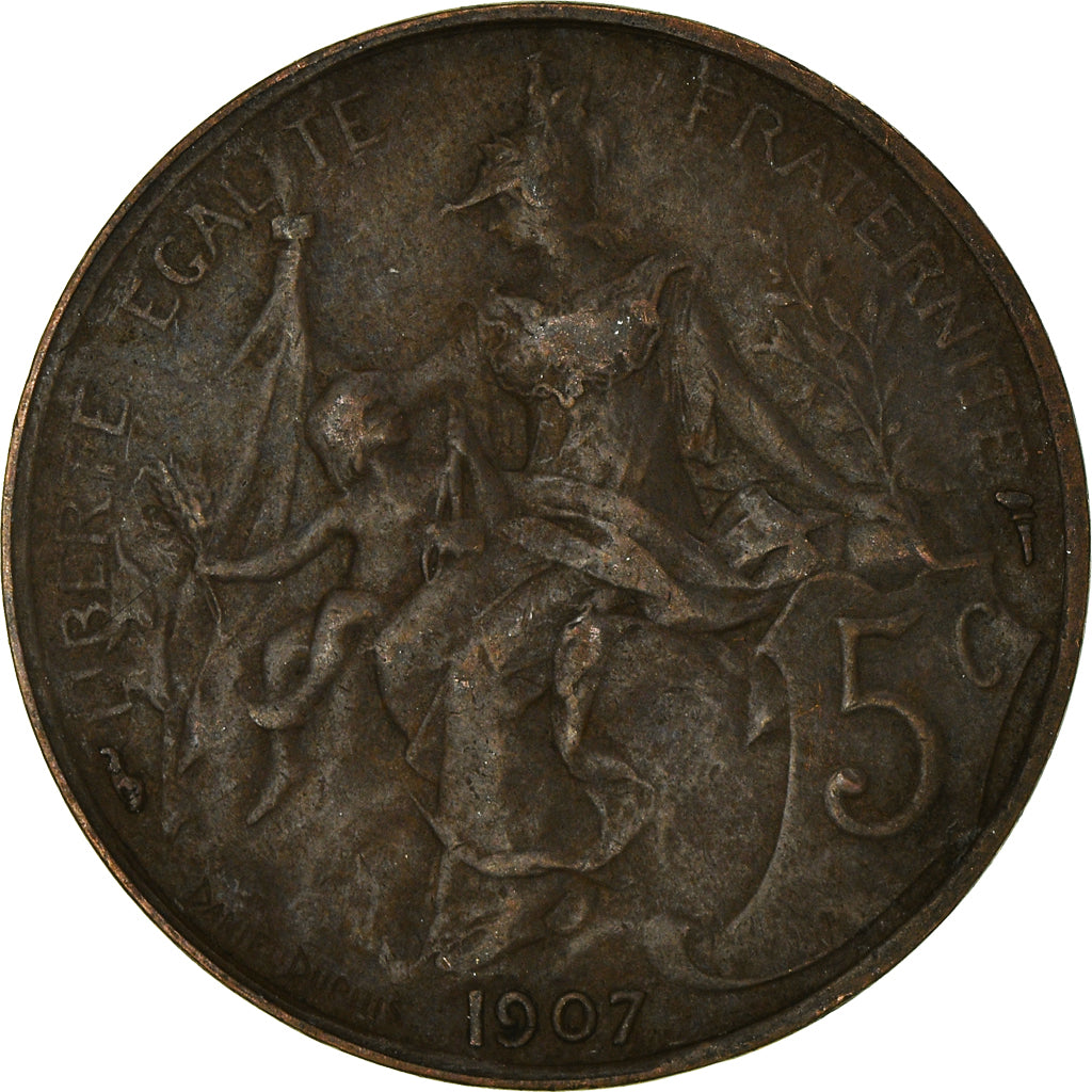 Münze, Frankreich, 5 Centimes, 1907