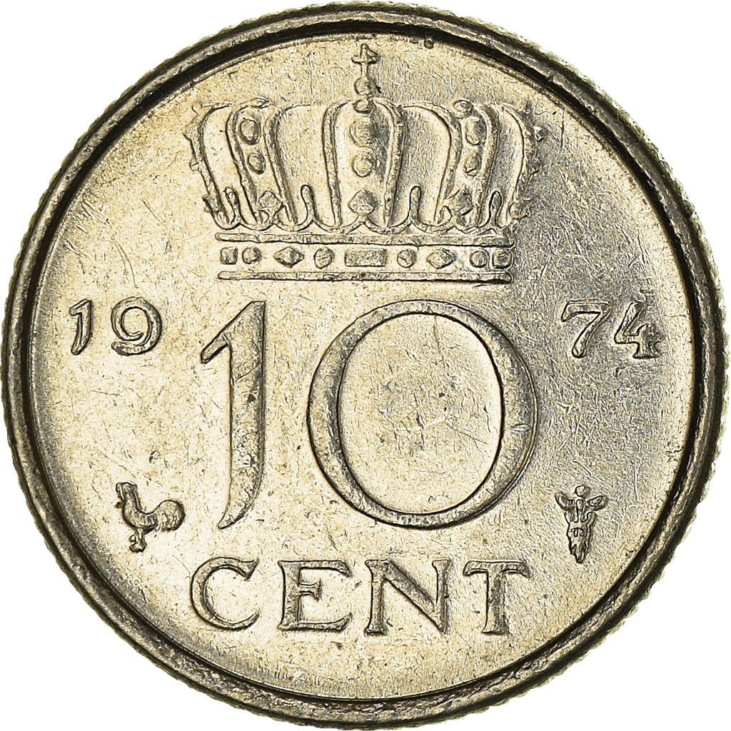 Monnaie, Pays-Bas, 10 Cents, 1974
