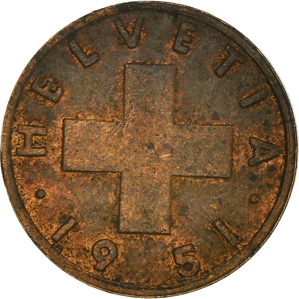 Coin, Switzerland, Rappen, 1951
