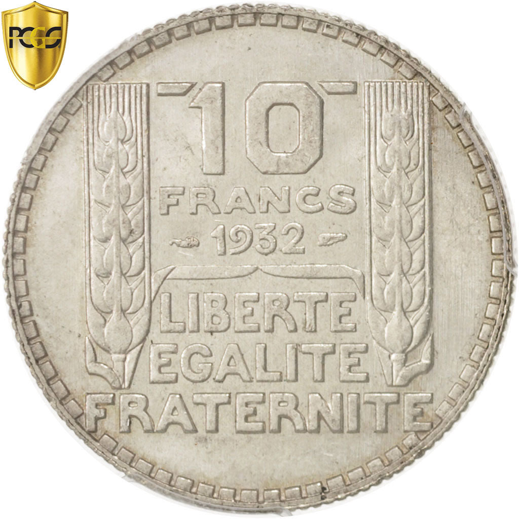 Coin, France, Turin, 10 Francs, 1932, Paris, PCGS, MS62, MS(60-62), Silver