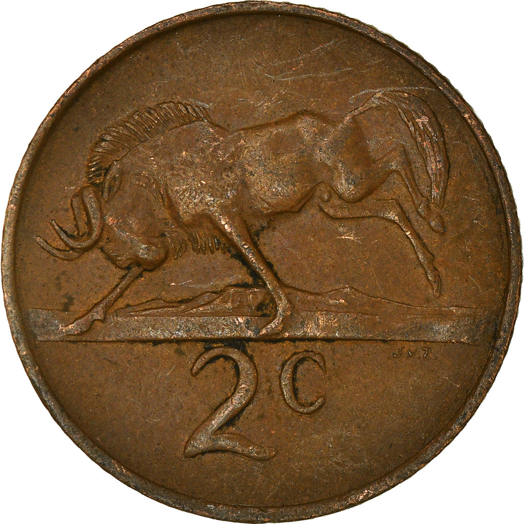 Coin, South Africa, 2 Cents, 1968