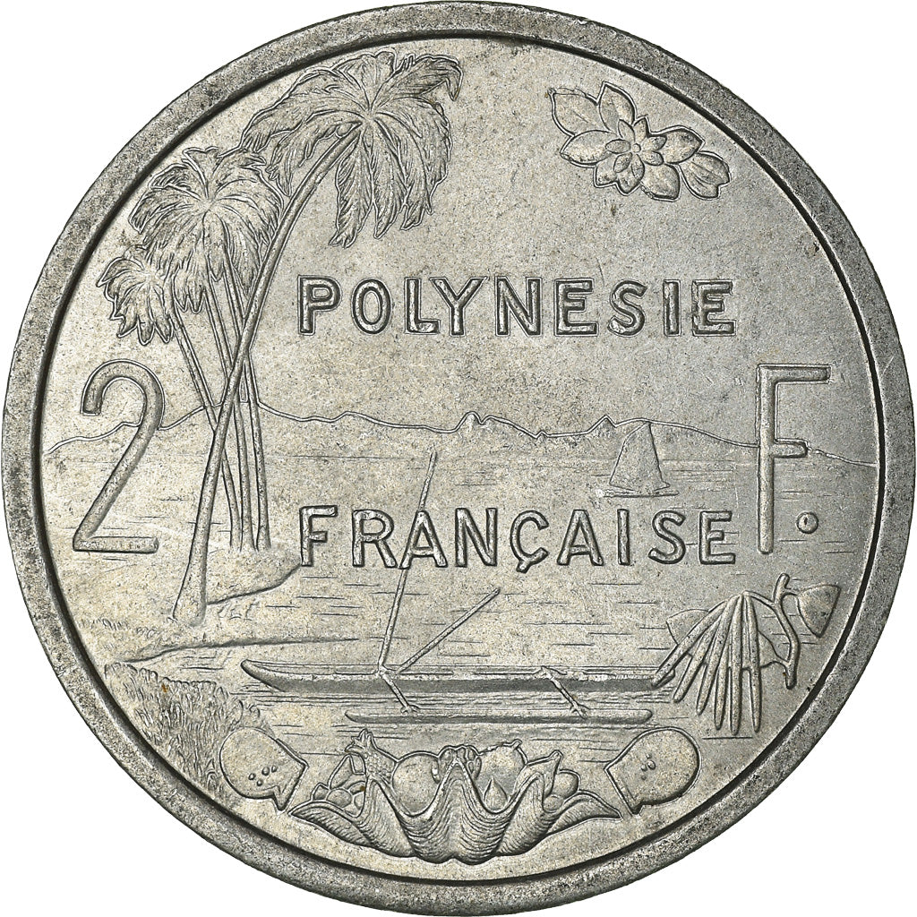 Coin, French Polynesia, 2 Francs, 1979