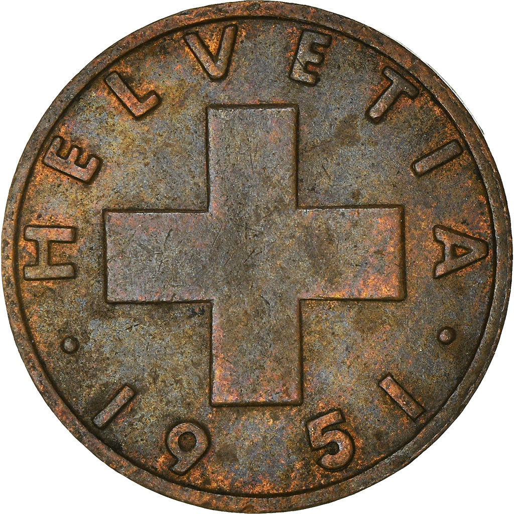Moneta, Szwajcaria, 2 Rappen, 1951