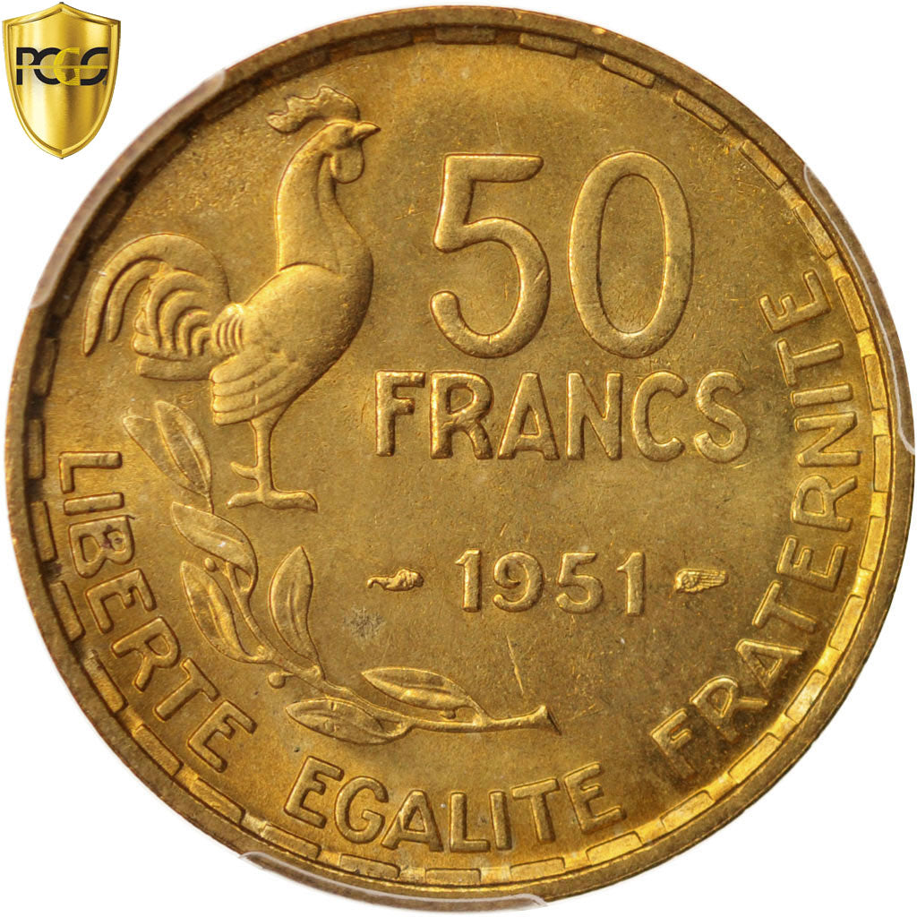 Coin, France, Guiraud, 50 Francs, 1951, Paris, PCGS, MS64+, MS(64)
