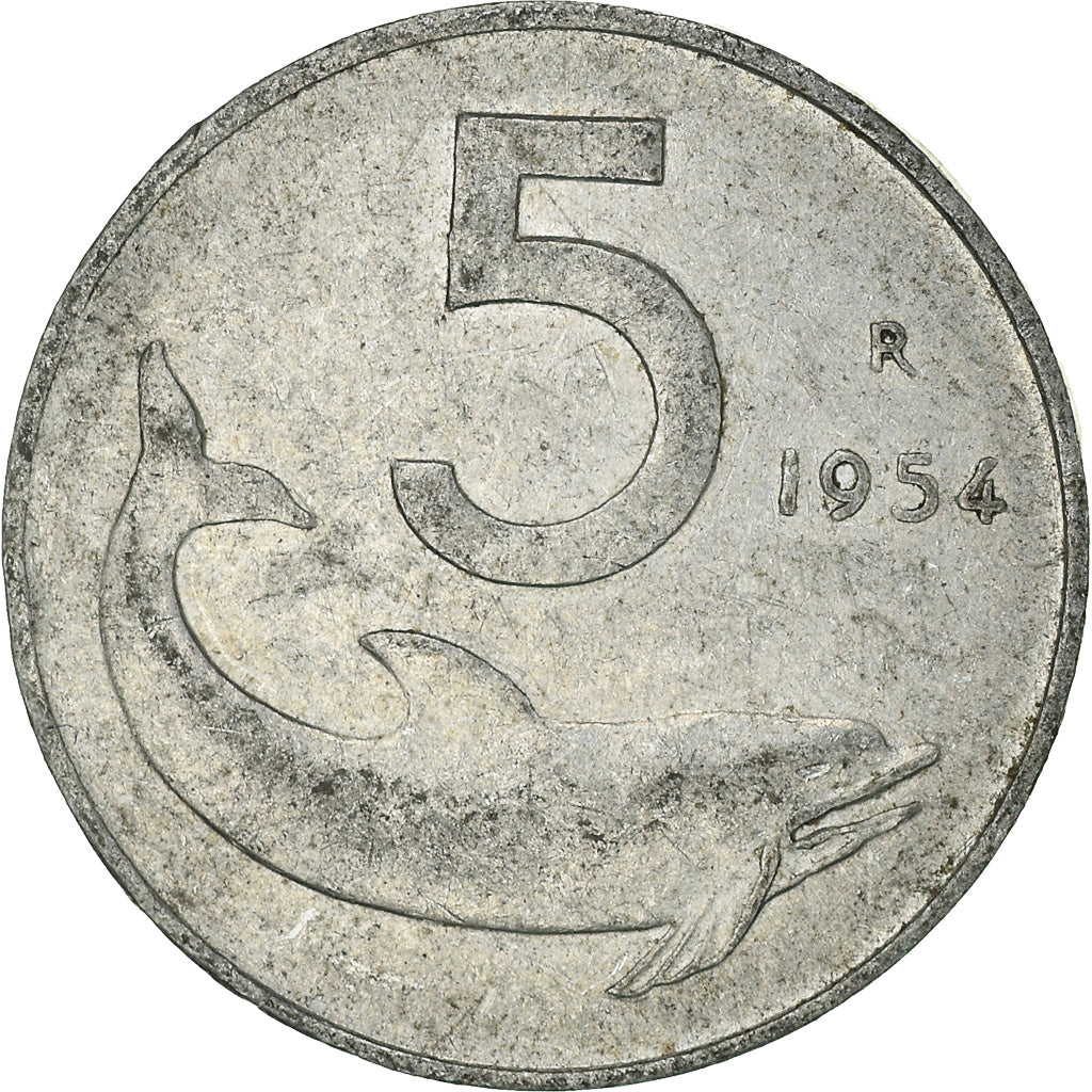 Monnaie, Italie, 5 Lire, 1954
