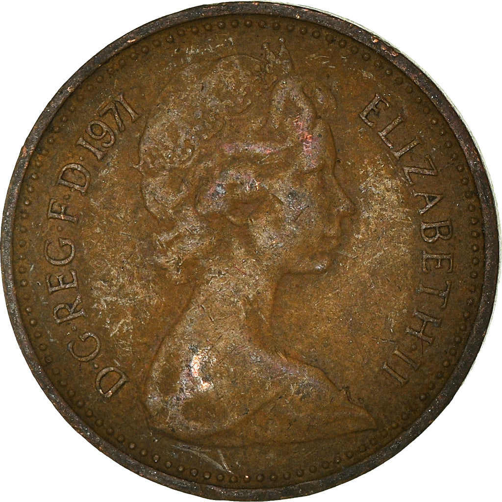 Münze, Großbritannien, 1/2 New Penny, 1971