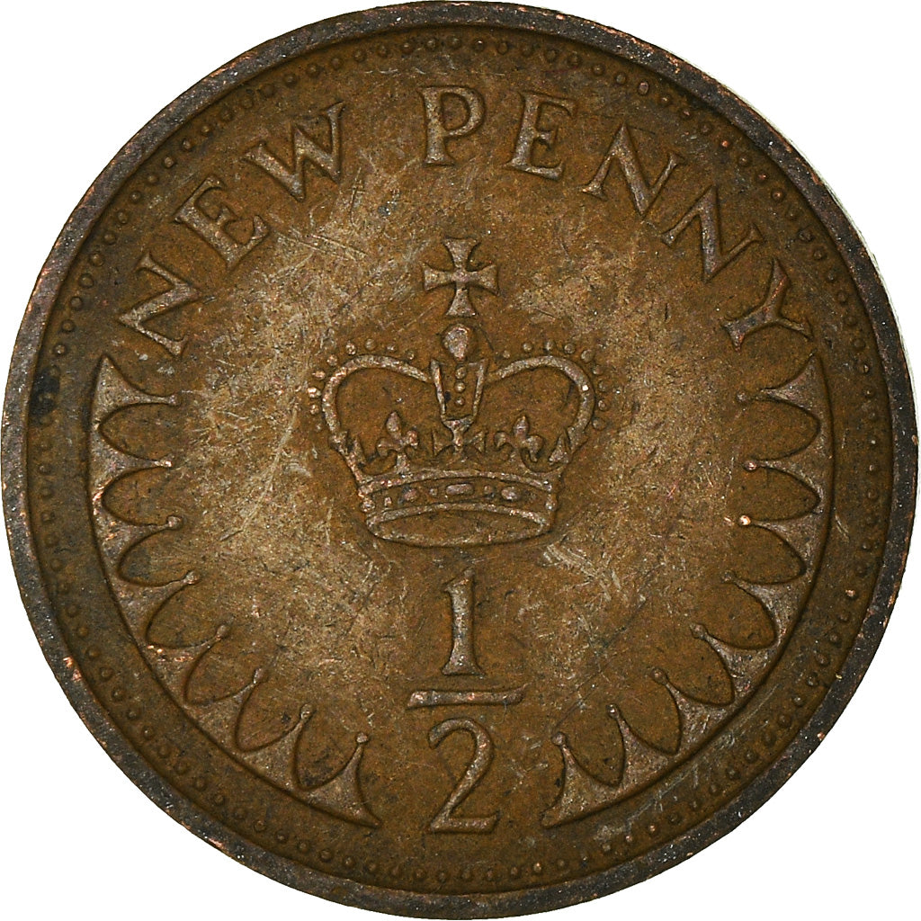 Münze, Großbritannien, 1/2 New Penny, 1971