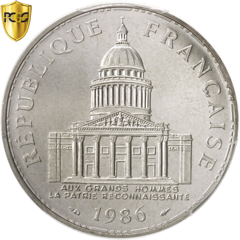 France, Panthéon, 100 Francs, 1986, Paris, PCGS, MS68, Silver, KM:951.1