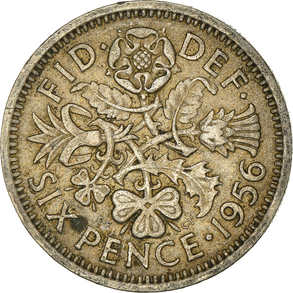 Munten, Groot Bretagne, 6 Pence, 1956