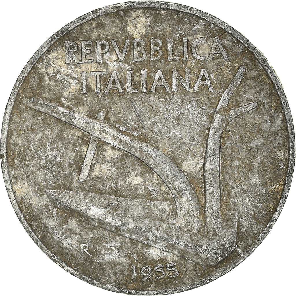 Moeda, Itália, 10 Lire, 1955