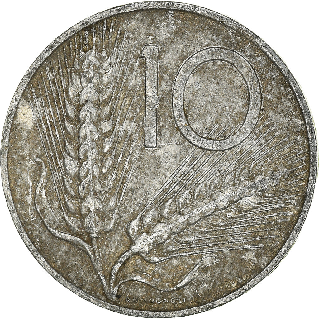 Moeda, Itália, 10 Lire, 1955