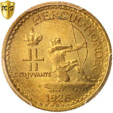 Monaco, Louis II, 50 Centimes, 1926, Poissy, PCGS, MS65, FDC, Alluminio-bronz...