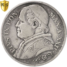 Coin, ITALIAN STATES, PAPAL STATES, Pius IX, 2 Lire, 1868, Roma, PCGS, Genuine
