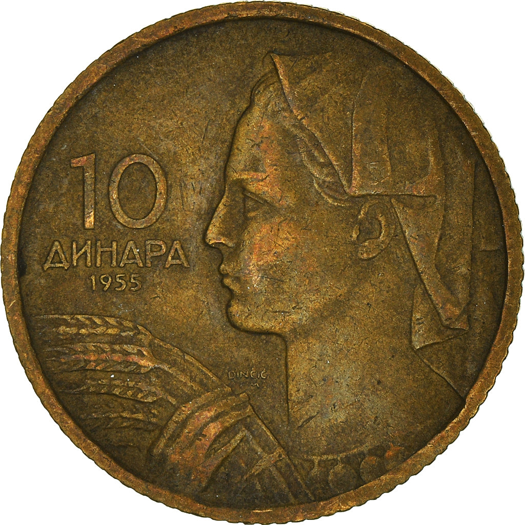 Moneta, Iugoslavia, 10 Dinara, 1955