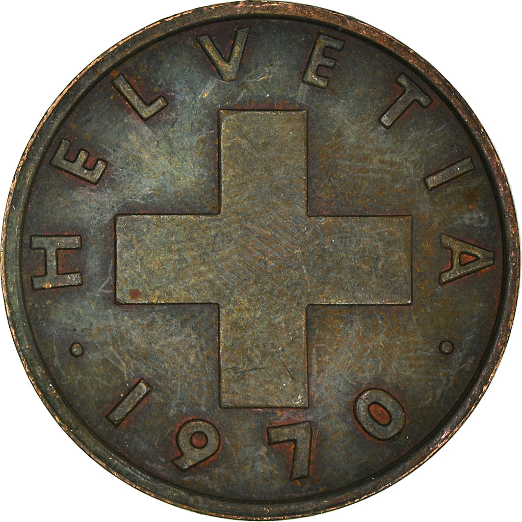 Moeda, Suíça, 2 Rappen, 1970