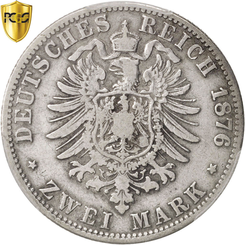 Coin, German States, HAMBURG, 2 Mark, 1876, Hamburg, PCGS, VF20, VF(20-25)