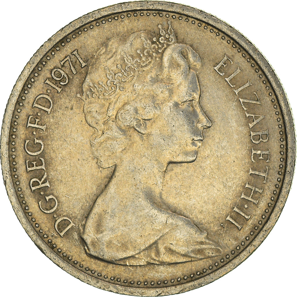 Coin, Great Britain, 5 New Pence, 1971