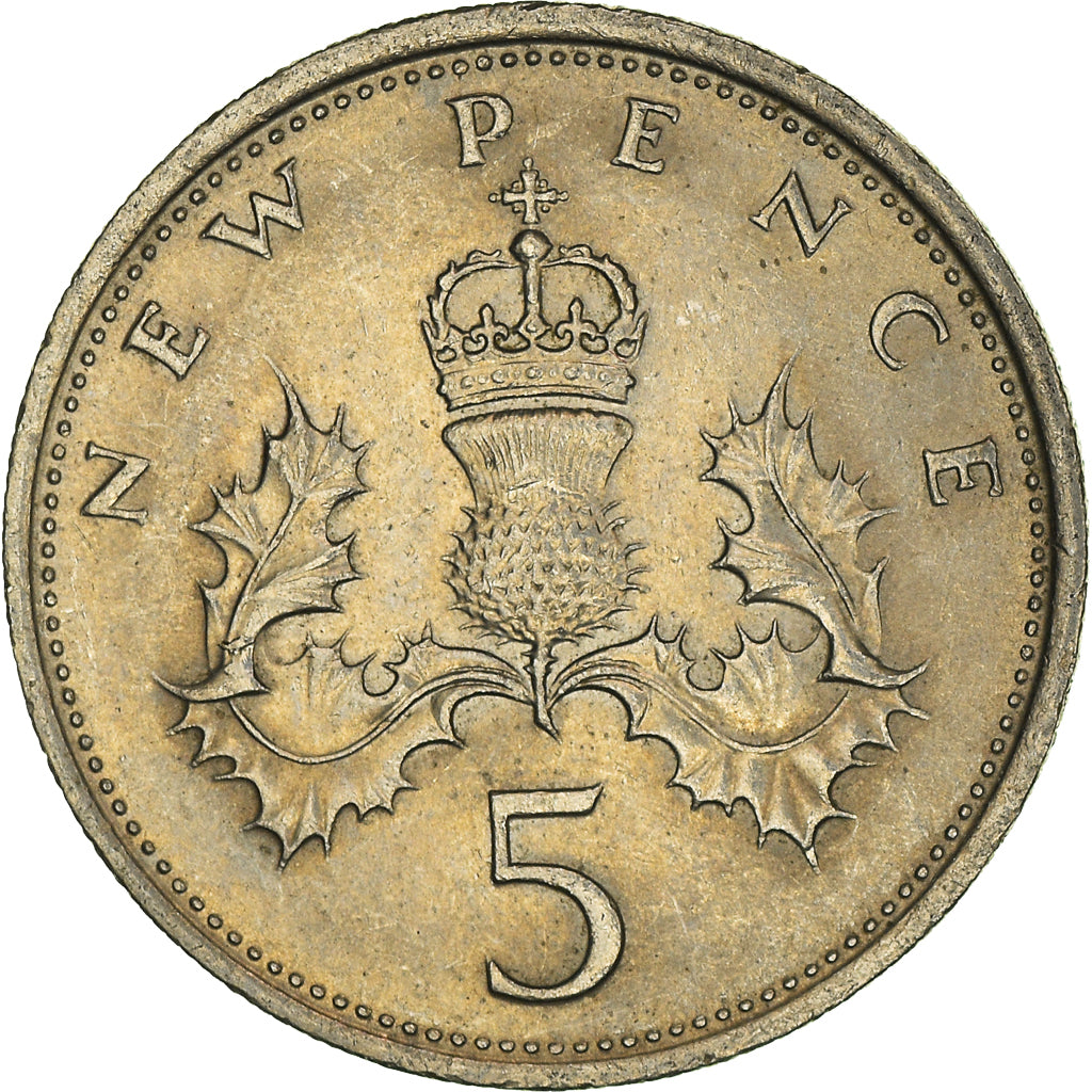 Coin, Great Britain, 5 New Pence, 1971