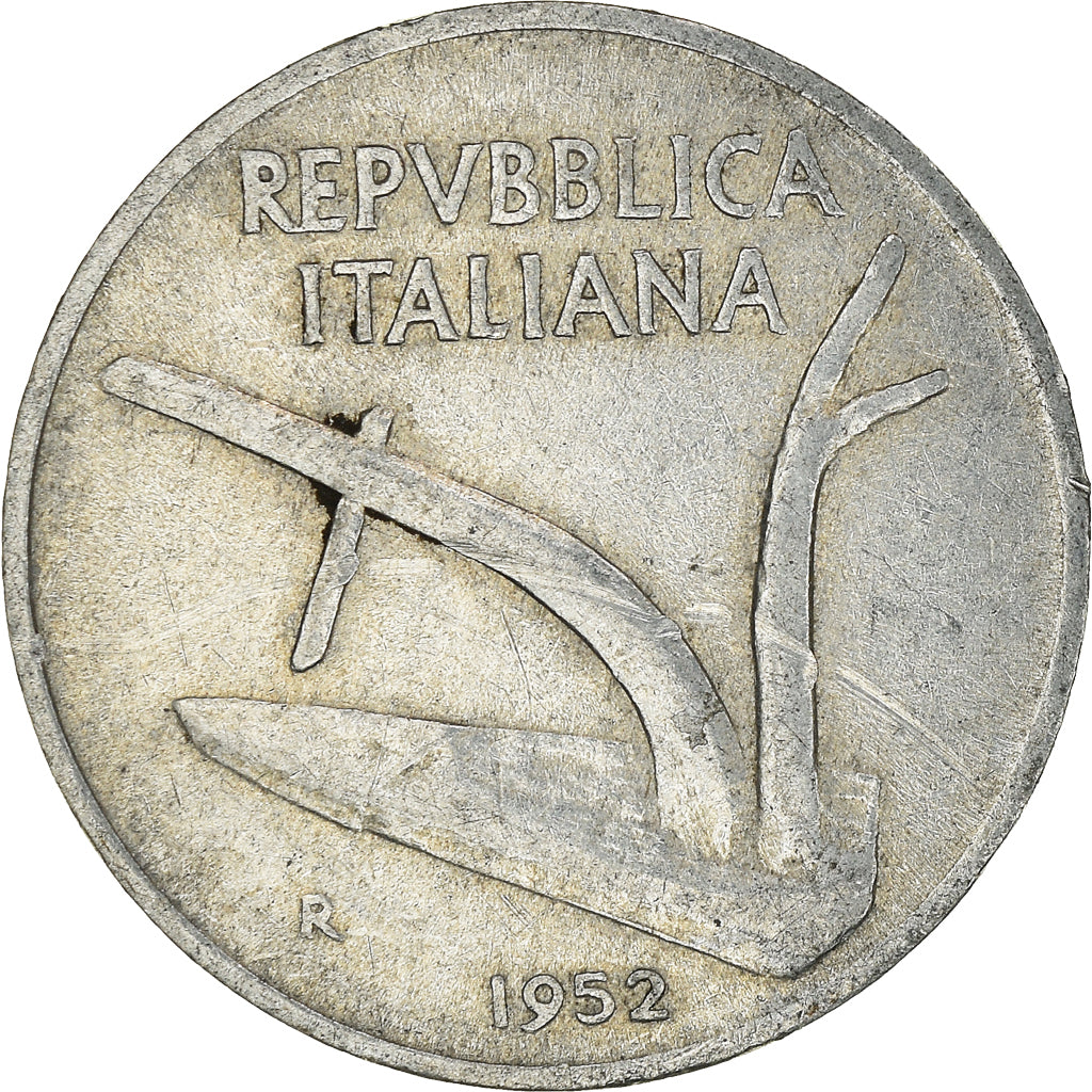 Moeda, Itália, 10 Lire, 1952
