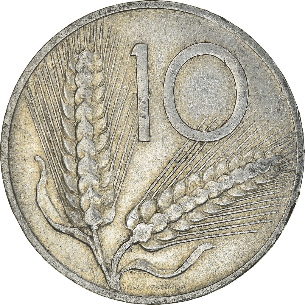 Moeda, Itália, 10 Lire, 1952