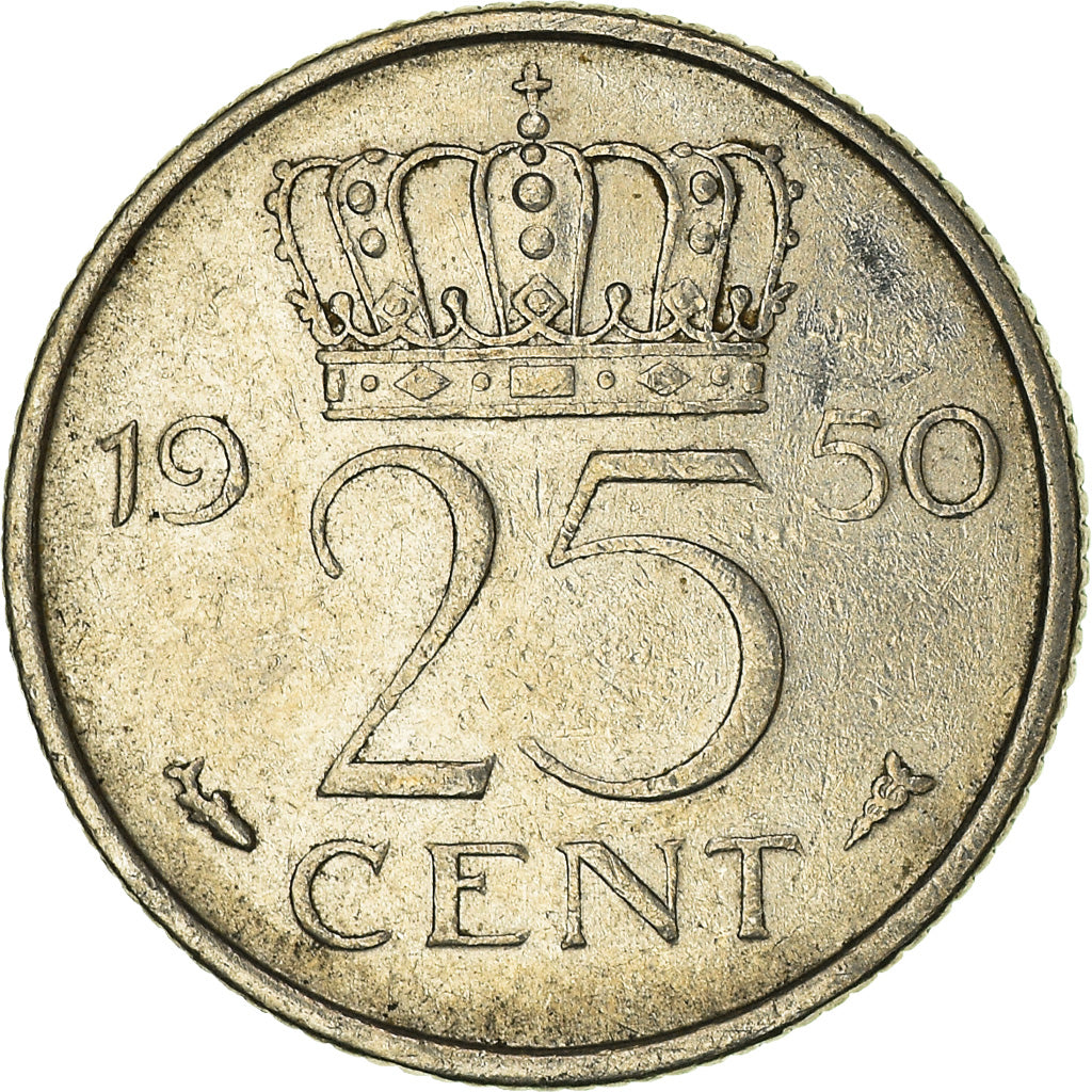 Coin, Netherlands, 25 Cents, 1950