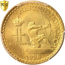 Monaco, Louis II, Franc, 1926, Poissy, PCGS, MS66, Aluminum-Bronze, KM:114