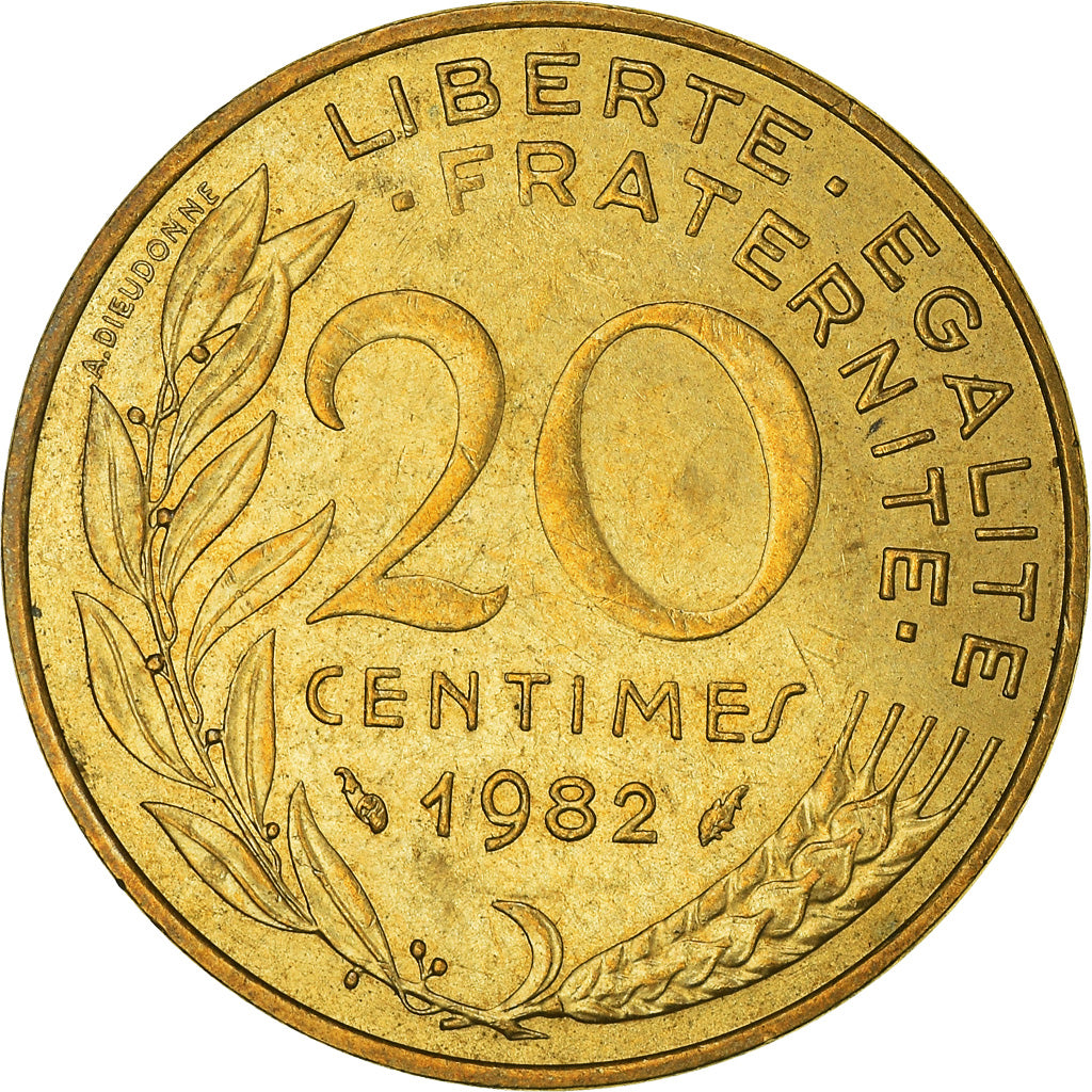 Coin, France, 20 Centimes, 1982