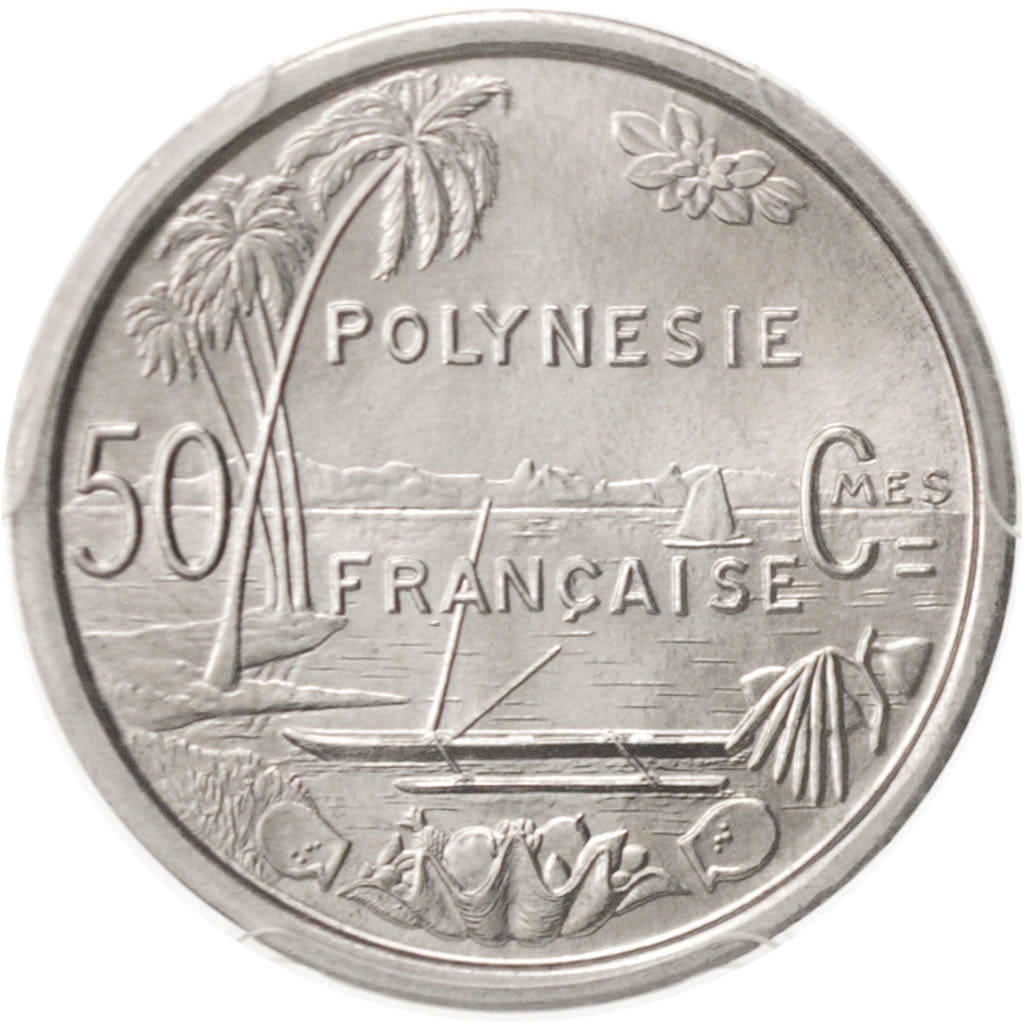 French Polynesia, 50 Centimes, 1965, Paris, PCGS, MS68, Aluminum, KM:1