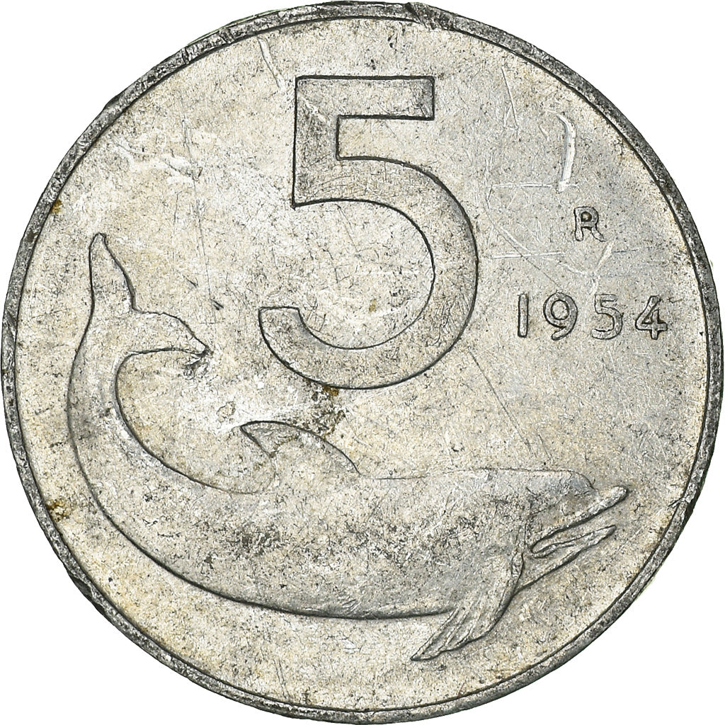Moneda, Italia, 5 Lire, 1954
