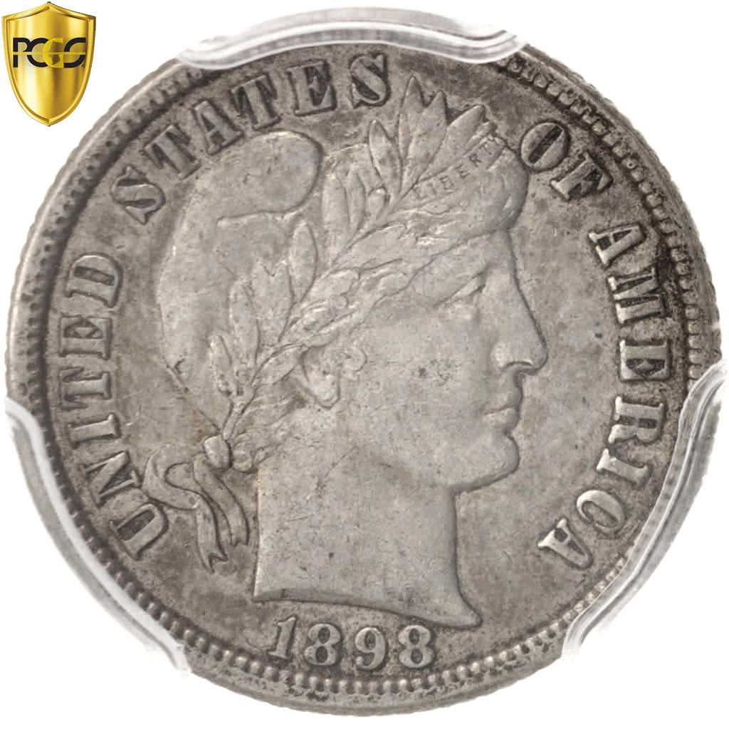 États-Unis, Barber Dime, 1898, New Orleans, PCGS, XF45, TTB, KM:113