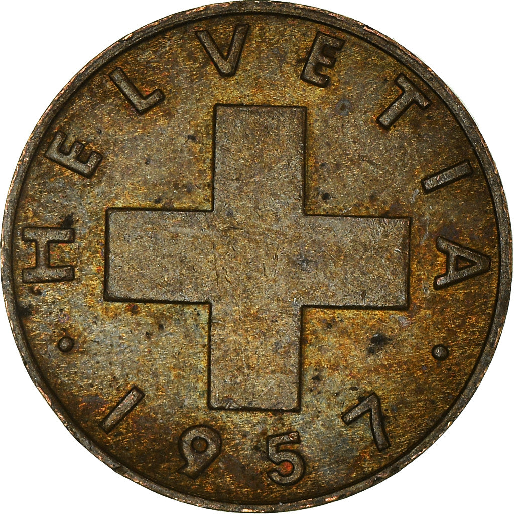 Moneta, Szwajcaria, Rappen, 1957
