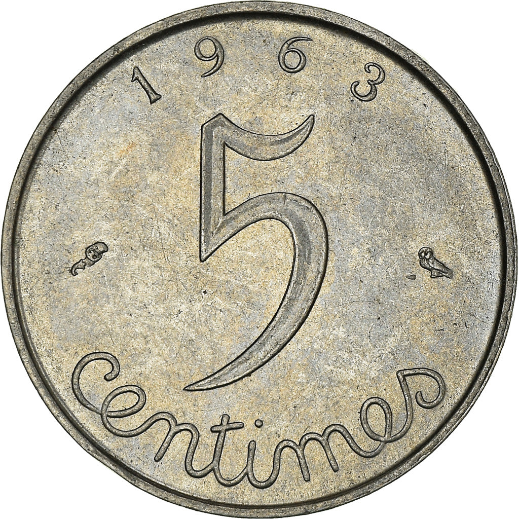 Munten, Frankrijk, 5 Centimes, 1963