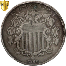United States, Shield Nickel, 5 Cents, 1866, Philadelphia, PCGS, Genuine, KM:96