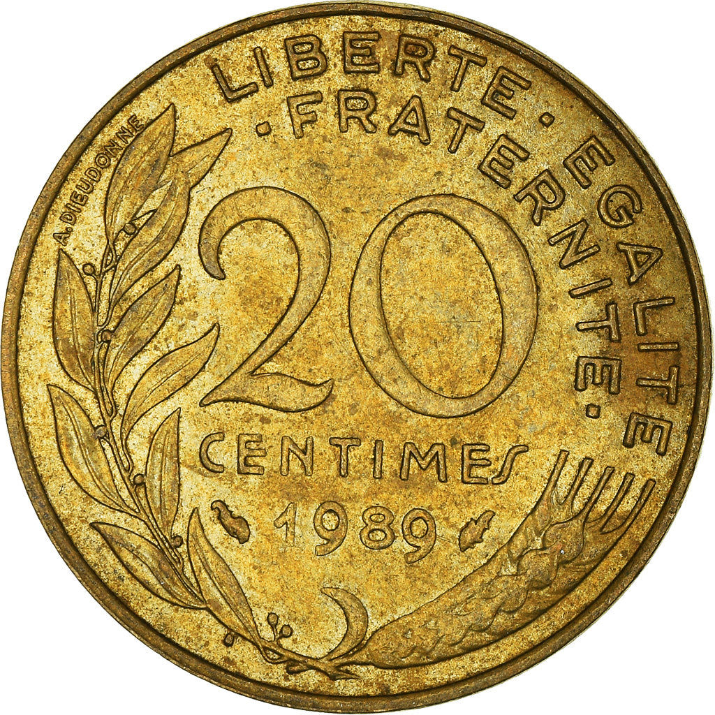 Coin, France, 20 Centimes, 1989