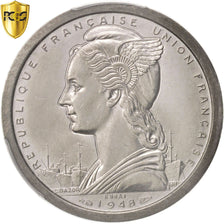 Somalia francesa, 2 Francs, 1948, Paris, Essai-Piéfort, Aluminio, PCGS, SC