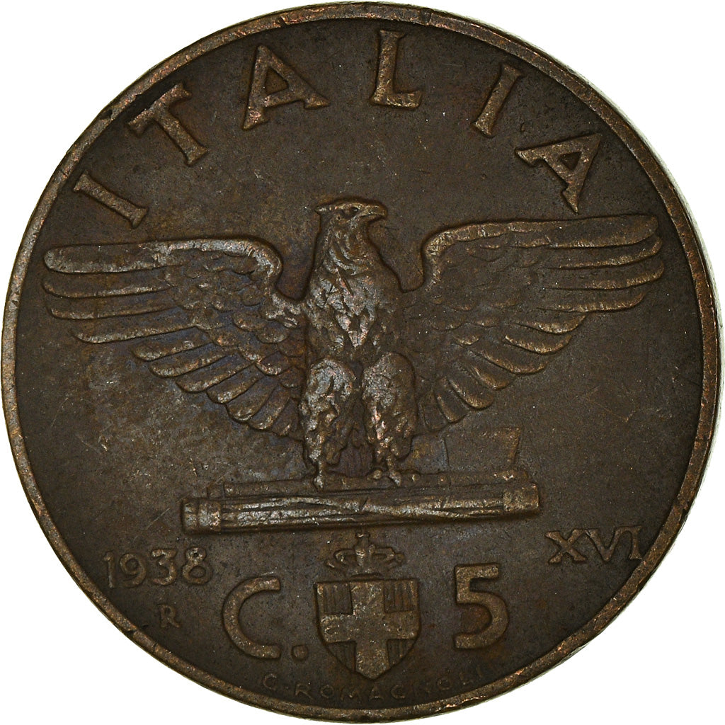 Moneta, Italia, 5 Centesimi, 1938