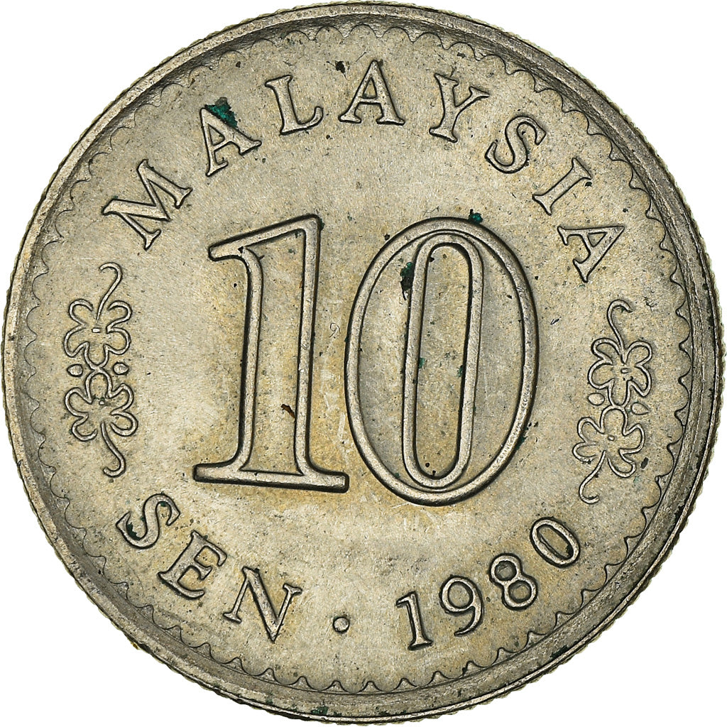 Münze, Malaysia, 10 Sen, 1980