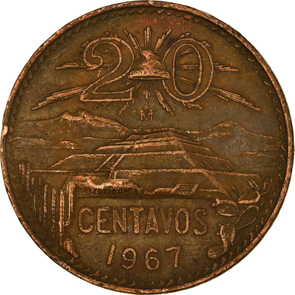 Moneta, Messico, 20 Centavos, 1967