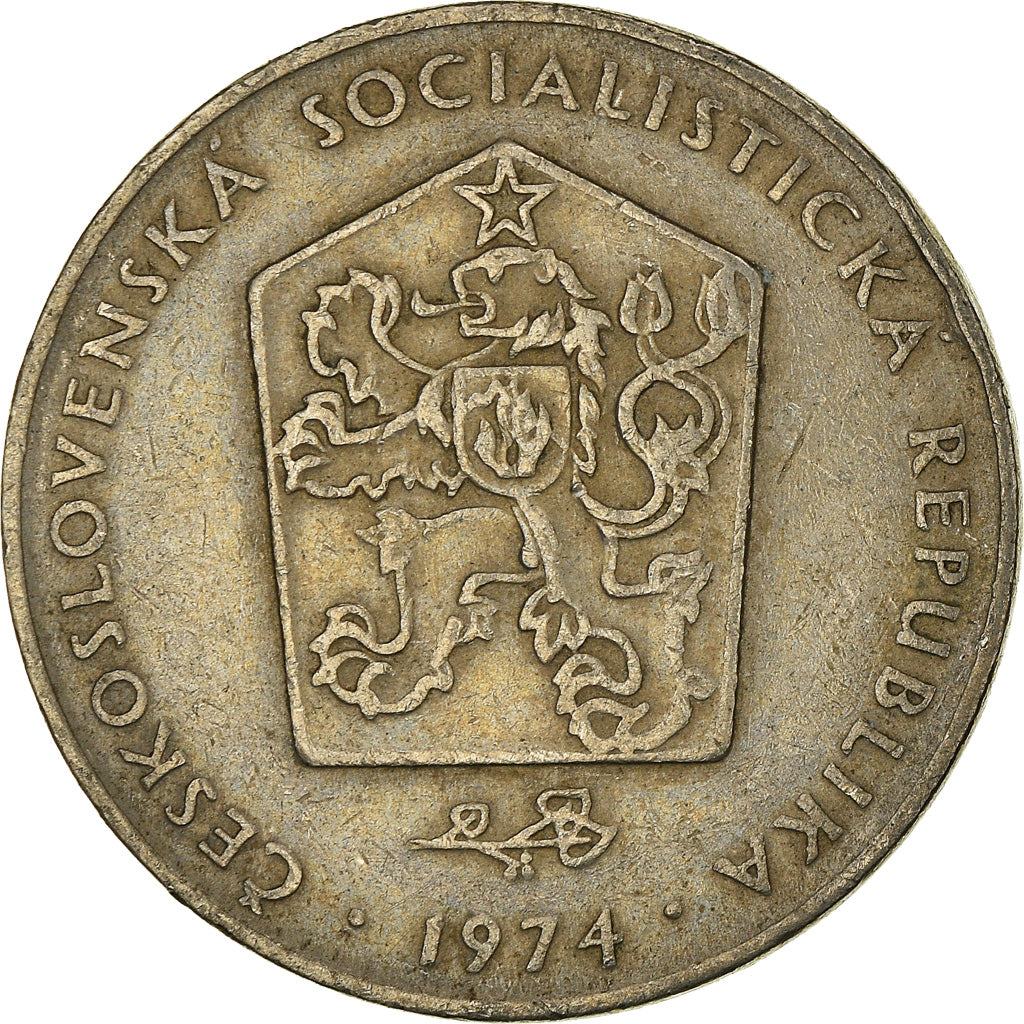 Moeda, Checoslováquia, 2 Koruny, 1974