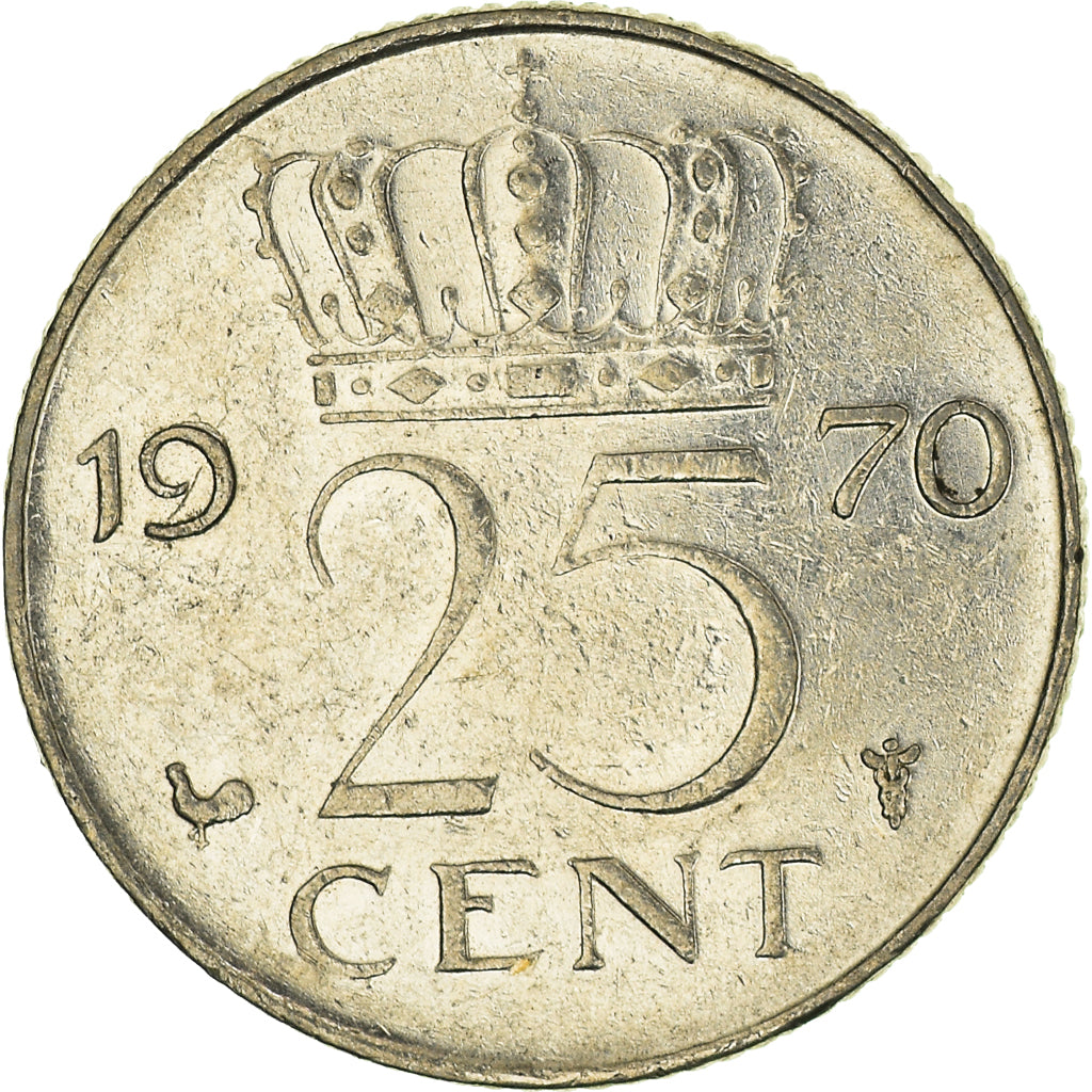 Münze, Niederlande, 25 Cents, 1970