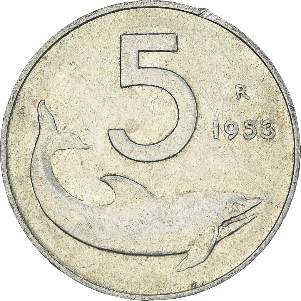 Moneda, Italia, 5 Lire, 1953