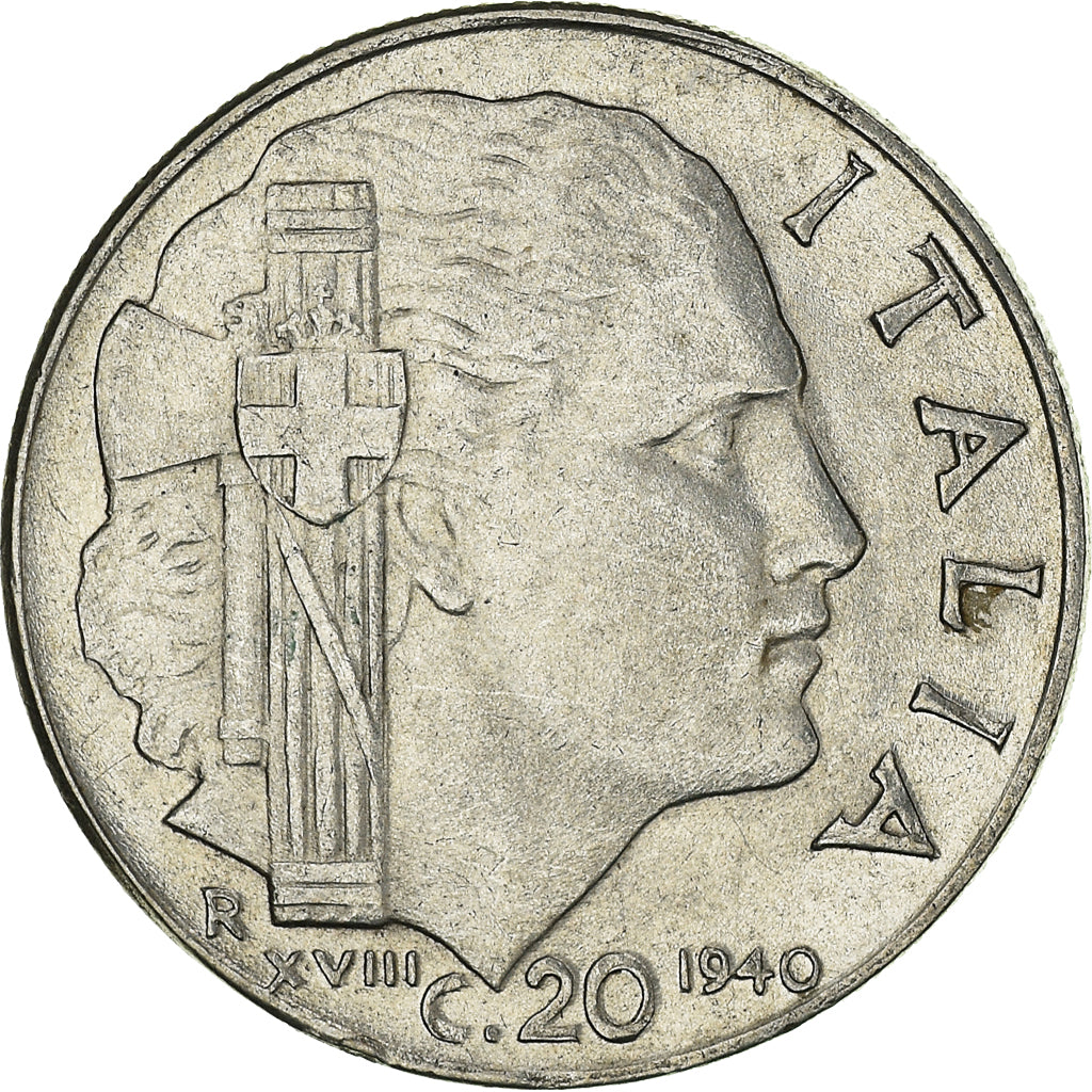 Moeda, Itália, 20 Centesimi, 1940