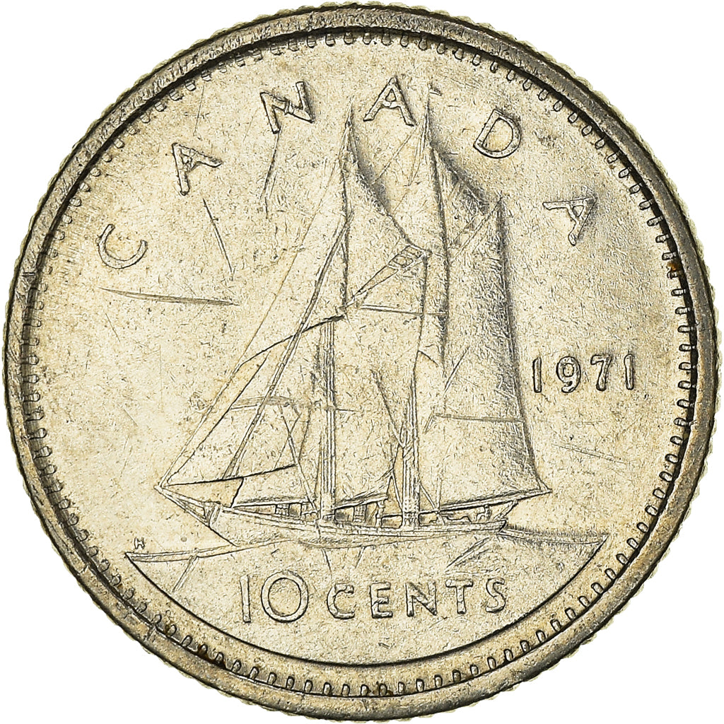 Moneda, Canadá, 10 Cents, 1971