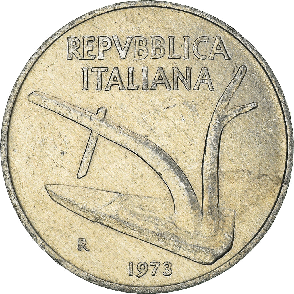 Moeda, Itália, 10 Lire, 1973