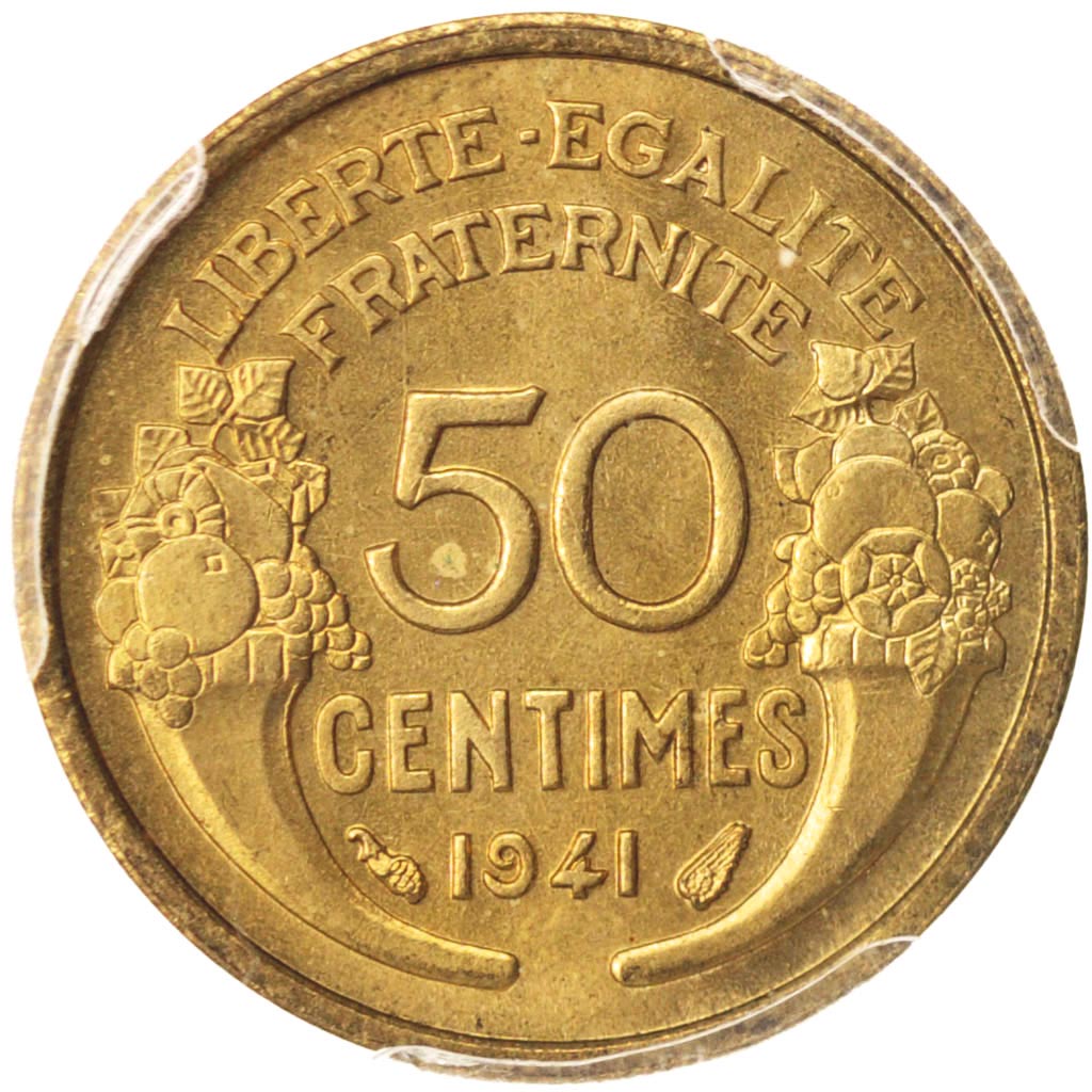 France, Morlon, 50 Centimes, 1941, Paris, PCGS, MS65, KM:894.1