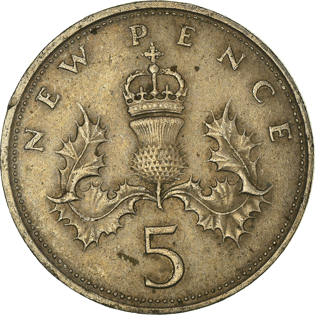 Moeda, Grã-Bretanha, 5 New Pence, 1969