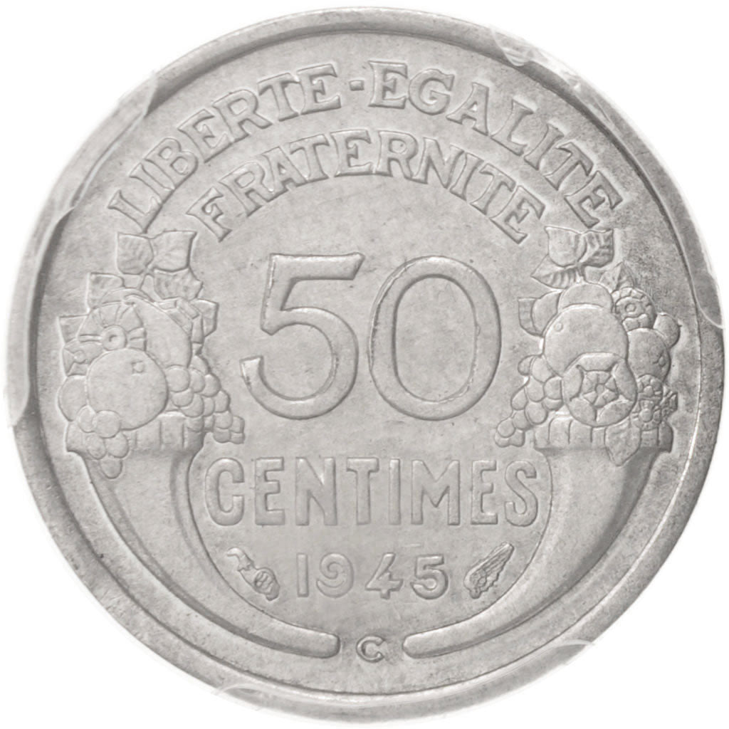 Coin, France, Morlon, 50 Centimes, 1945, Castelsarrasin, PCGS, MS63, MS(63)