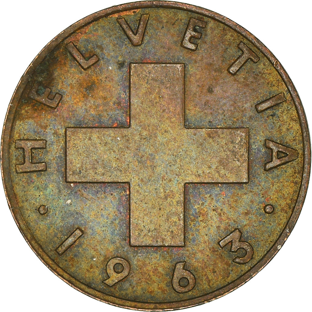 Coin, Switzerland, Rappen, 1963