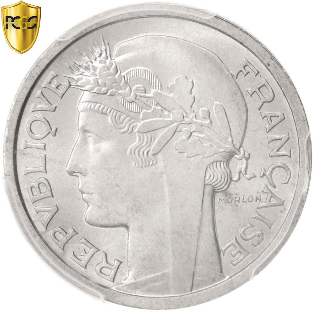 Coin, France, Morlon, Franc, 1958, Paris, PCGS, MS64, MS(64), Aluminum