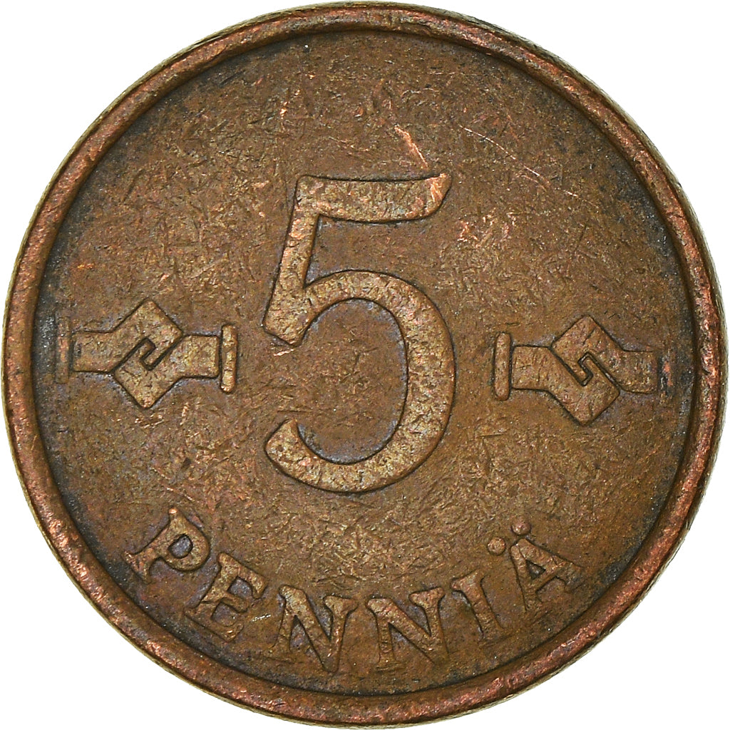 Moneda, Finlandia, 5 Pennia, 1963